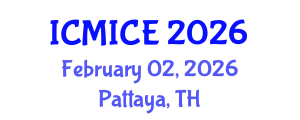 International Conference on Modelling, Identification and Control Engineering (ICMICE) February 02, 2026 - Pattaya, Thailand