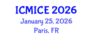 International Conference on Modelling, Identification and Control Engineering (ICMICE) January 25, 2026 - Paris, France