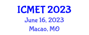 International Conference on Modern Educational Technology (ICMET) June 16, 2023 - Macao, Macao International Conference on Modern Educational Technology (ICMET) June 16, 2023 - Macao, Macao