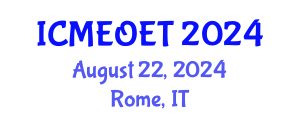 International Conference on Music Education and Online Education Technologies (ICMEOET) August 22, 2024 - Rome, Italy