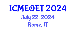 International Conference on Music Education and Online Education Technologies (ICMEOET) July 22, 2024 - Rome, Italy