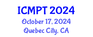 International Conference on Mycotoxins, Phycotoxins and Toxicology (ICMPT) October 17, 2024 - Quebec City, Canada