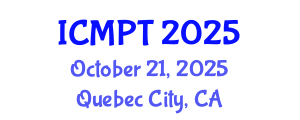 International Conference on Mycotoxins, Phycotoxins and Toxicology (ICMPT) October 21, 2025 - Quebec City, Canada