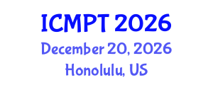 International Conference on Mycotoxins, Phycotoxins and Toxicology (ICMPT) December 20, 2026 - Honolulu, United States International Conference on Mycotoxins, Phycotoxins and Toxicology (ICMPT) December 20, 2026 - Honolulu, United States