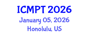 International Conference on Mycotoxins, Phycotoxins and Toxicology (ICMPT) January 05, 2026 - Honolulu, United States International Conference on Mycotoxins, Phycotoxins and Toxicology (ICMPT) January 05, 2026 - Honolulu, United States