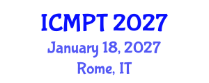International Conference on Mycotoxins, Phycotoxins and Toxicology (ICMPT) January 18, 2027 - Rome, Italy International Conference on Mycotoxins, Phycotoxins and Toxicology (ICMPT) January 18, 2027 - Rome, Italy