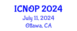 International Conference on Nanotechnology, Optoelectronics and Photonics (ICNOP) July 11, 2024 - Ottawa, Canada