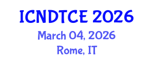 International Conference on Non-Destructive Testing in Civil Engineering (ICNDTCE) March 04, 2026 - Rome, Italy
