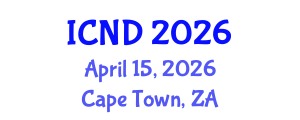 International Conference on Nutrition and Dietetics (ICND) April 15, 2026 - Cape Town, South Africa