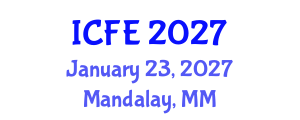 International Conference on Nutrition and Food Engineering (ICFE) January 23, 2027 - Mandalay, Myanmar International Conference on Nutrition and Food Engineering (ICFE) January 23, 2027 - Mandalay, Myanmar