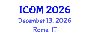 International Conference on Obesity Medicine (ICOM) December 13, 2026 - Rome, Italy International Conference on Obesity Medicine (ICOM) December 13, 2026 - Rome, Italy