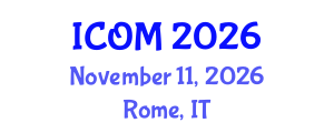 International Conference on Obesity Medicine (ICOM) November 11, 2026 - Rome, Italy International Conference on Obesity Medicine (ICOM) November 11, 2026 - Rome, Italy