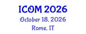 International Conference on Obesity Medicine (ICOM) October 18, 2026 - Rome, Italy International Conference on Obesity Medicine (ICOM) October 18, 2026 - Rome, Italy