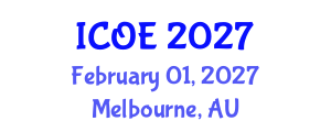 International Conference on Ocean Engineering (ICOE) February 01, 2027 - Melbourne, Australia International Conference on Ocean Engineering (ICOE) February 01, 2027 - Melbourne, Australia