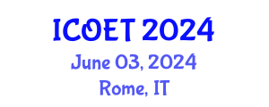 International Conference on Offshore Engineering and Technology (ICOET) June 03, 2024 - Rome, Italy