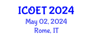 International Conference on Offshore Engineering and Technology (ICOET) May 02, 2024 - Rome, Italy