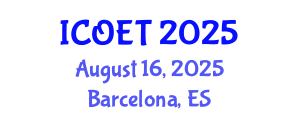 International Conference on Offshore Engineering and Technology (ICOET) August 16, 2025 - Barcelona, Spain