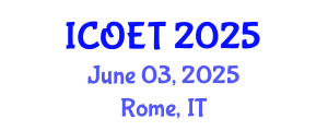 International Conference on Offshore Engineering and Technology (ICOET) June 03, 2025 - Rome, Italy