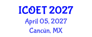 International Conference on Offshore Engineering and Technology (ICOET) April 05, 2027 - Cancún, Mexico International Conference on Offshore Engineering and Technology (ICOET) April 05, 2027 - Cancún, Mexico