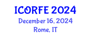 International Conference on Operations Research and Financial Engineering (ICORFE) December 16, 2024 - Rome, Italy