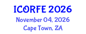 International Conference on Operations Research and Financial Engineering (ICORFE) November 04, 2026 - Cape Town, South Africa