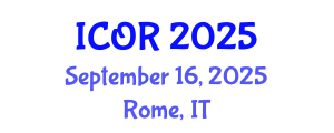 International Conference on Operations Research (ICOR) September 16, 2025 - Rome, Italy