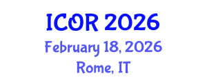 International Conference on Operations Research (ICOR) February 18, 2026 - Rome, Italy