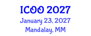 International Conference on Ophthalmology and Optometry (ICOO) January 23, 2027 - Mandalay, Myanmar International Conference on Ophthalmology and Optometry (ICOO) January 23, 2027 - Mandalay, Myanmar