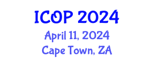 International Conference on Optics and Photonics (ICOP) April 11, 2024 - Cape Town, South Africa