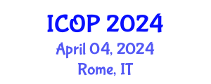 International Conference on Optics and Photonics (ICOP) April 04, 2024 - Rome, Italy