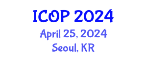 International Conference on Optics and Photonics (ICOP) April 25, 2024 - Seoul, Republic of Korea