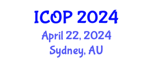International Conference on Optics and Photonics (ICOP) April 22, 2024 - Sydney, Australia
