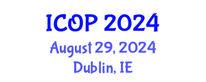 International Conference on Optics and Photonics (ICOP) August 29, 2024 - Dublin, Ireland