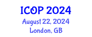 International Conference on Optics and Photonics (ICOP) August 22, 2024 - London, United Kingdom
