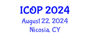 International Conference on Optics and Photonics (ICOP) August 22, 2024 - Nicosia, Cyprus