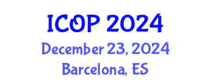 International Conference on Optics and Photonics (ICOP) December 23, 2024 - Barcelona, Spain