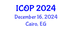 International Conference on Optics and Photonics (ICOP) December 16, 2024 - Cairo, Egypt