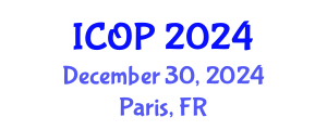 International Conference on Optics and Photonics (ICOP) December 30, 2024 - Paris, France