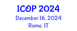 International Conference on Optics and Photonics (ICOP) December 16, 2024 - Rome, Italy