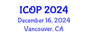 International Conference on Optics and Photonics (ICOP) December 16, 2024 - Vancouver, Canada