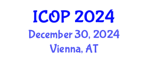 International Conference on Optics and Photonics (ICOP) December 30, 2024 - Vienna, Austria