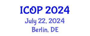 International Conference on Optics and Photonics (ICOP) July 22, 2024 - Berlin, Germany