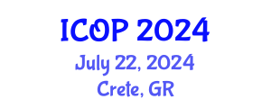 International Conference on Optics and Photonics (ICOP) July 22, 2024 - Crete, Greece