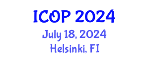 International Conference on Optics and Photonics (ICOP) July 18, 2024 - Helsinki, Finland