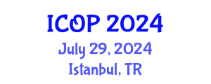 International Conference on Optics and Photonics (ICOP) July 29, 2024 - Istanbul, Turkey