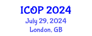 International Conference on Optics and Photonics (ICOP) July 29, 2024 - London, United Kingdom