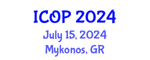 International Conference on Optics and Photonics (ICOP) July 15, 2024 - Mykonos, Greece