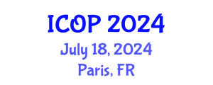 International Conference on Optics and Photonics (ICOP) July 18, 2024 - Paris, France