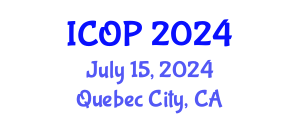 International Conference on Optics and Photonics (ICOP) July 15, 2024 - Quebec City, Canada
