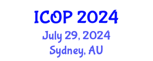 International Conference on Optics and Photonics (ICOP) July 29, 2024 - Sydney, Australia
